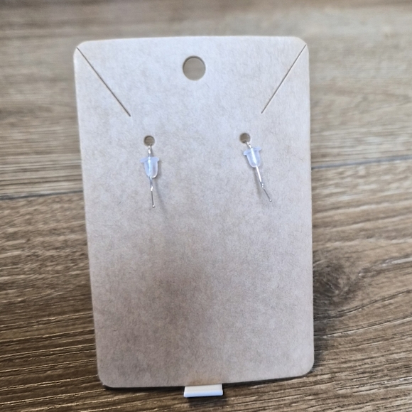 Handmade Blue Sparkle Drop Earrings – One-of-a-Kind Glitter Resin Dangles - Picture 3 of 4